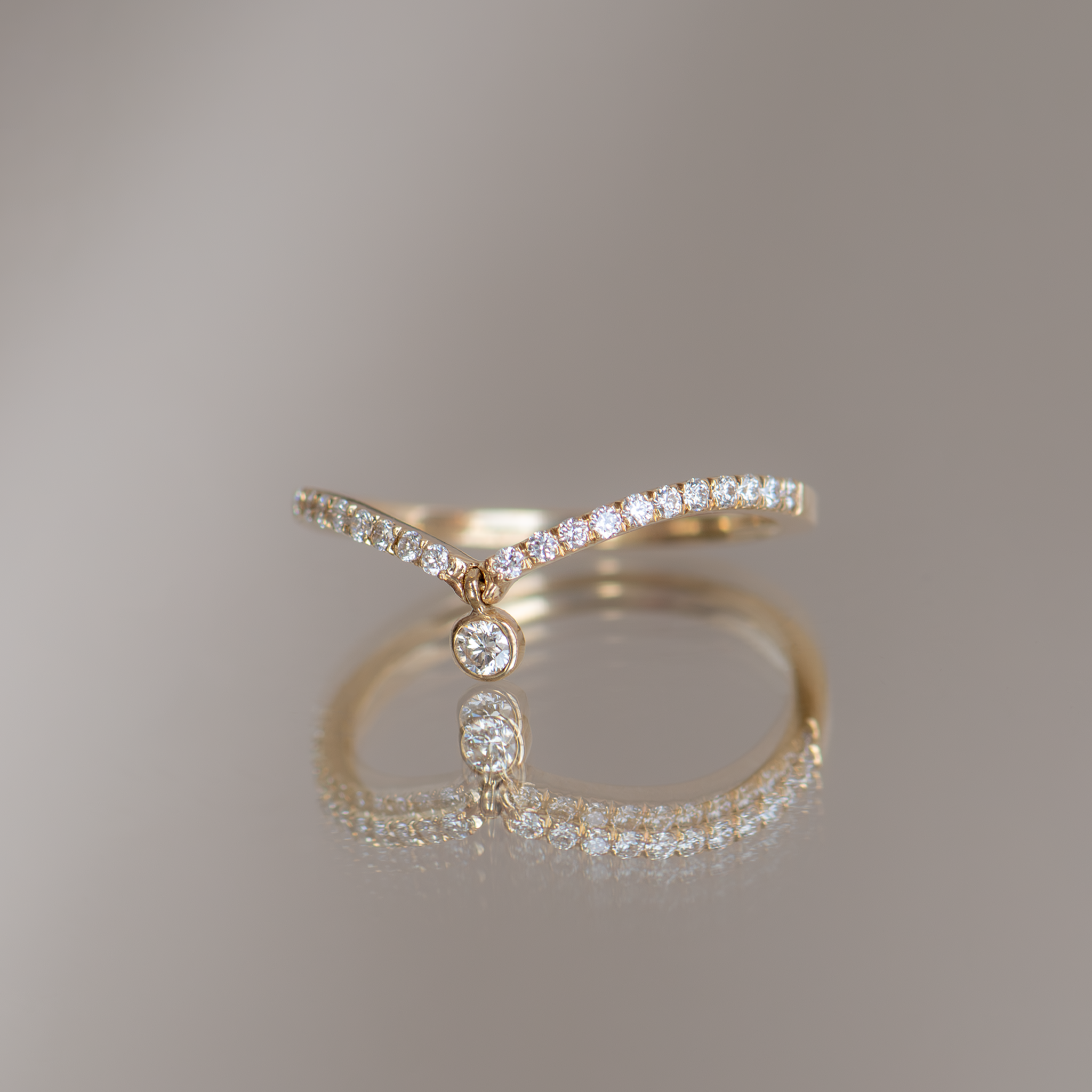 Contour diamond wedding band 14k yellow gold
