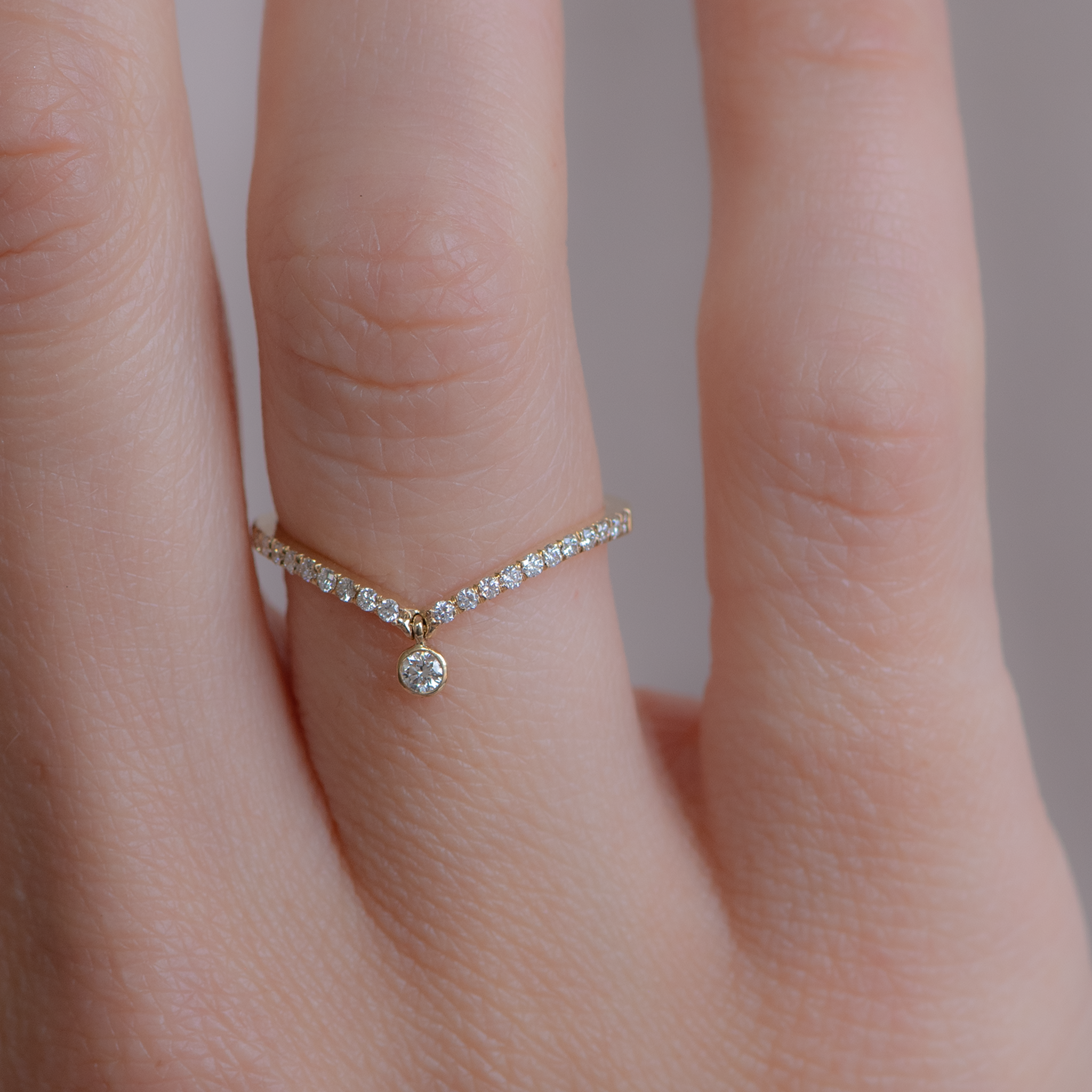 thin diamond contour wedding ring