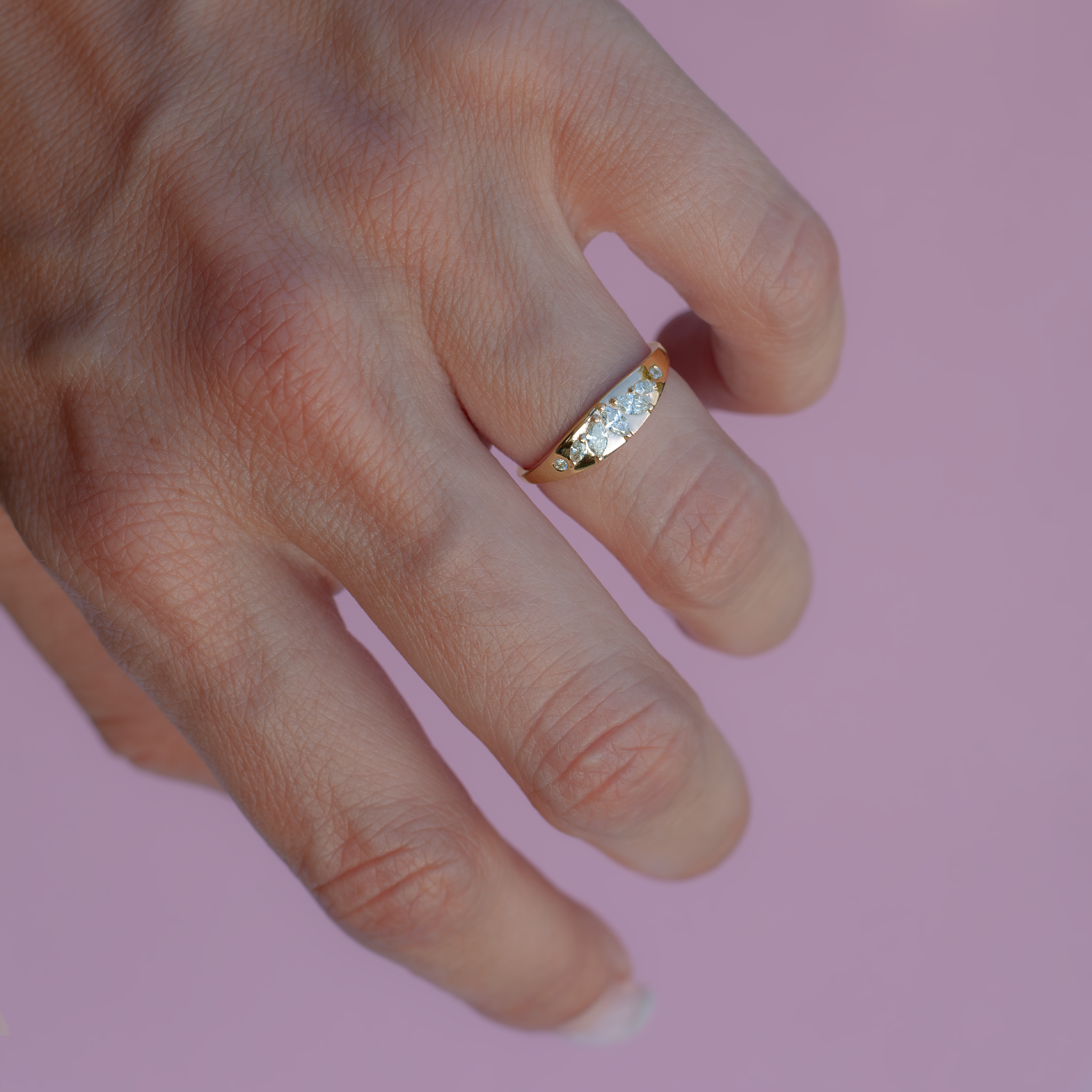 diamond signet ring 14k gold