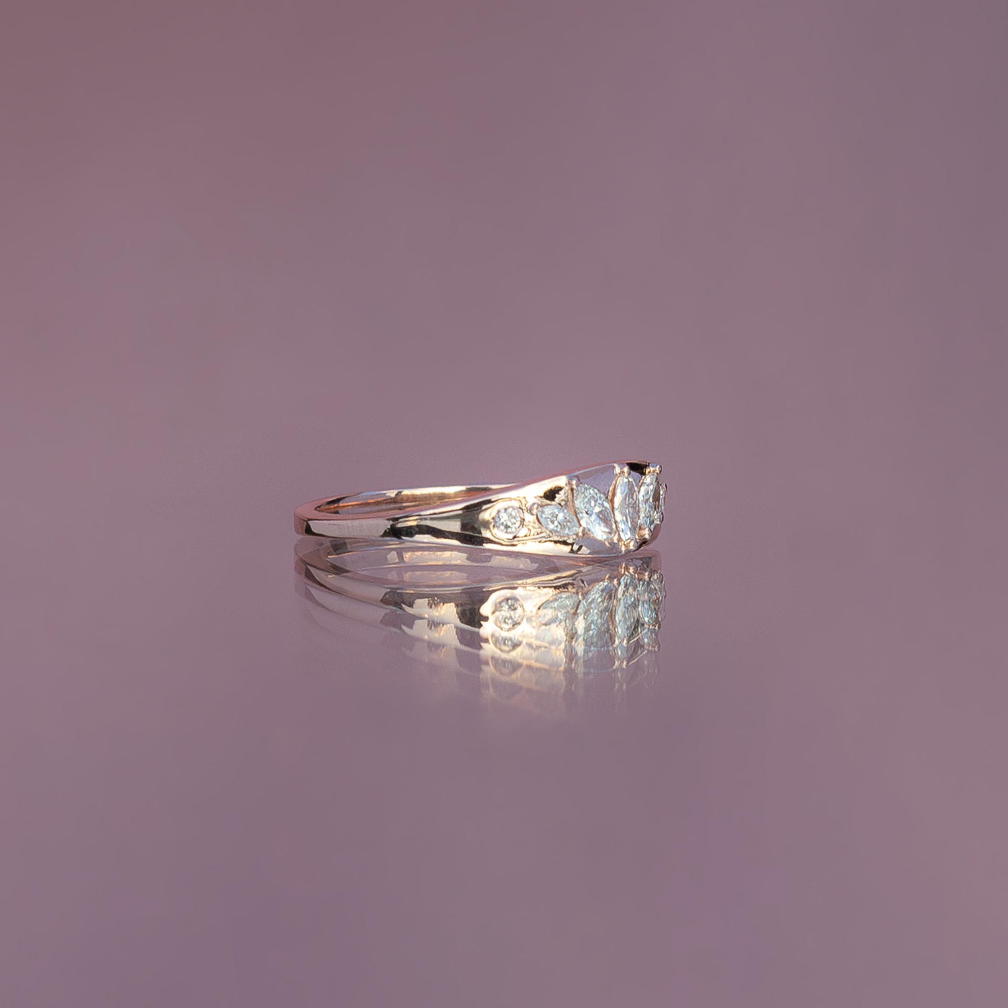 diamond signet ring 14k rose gold