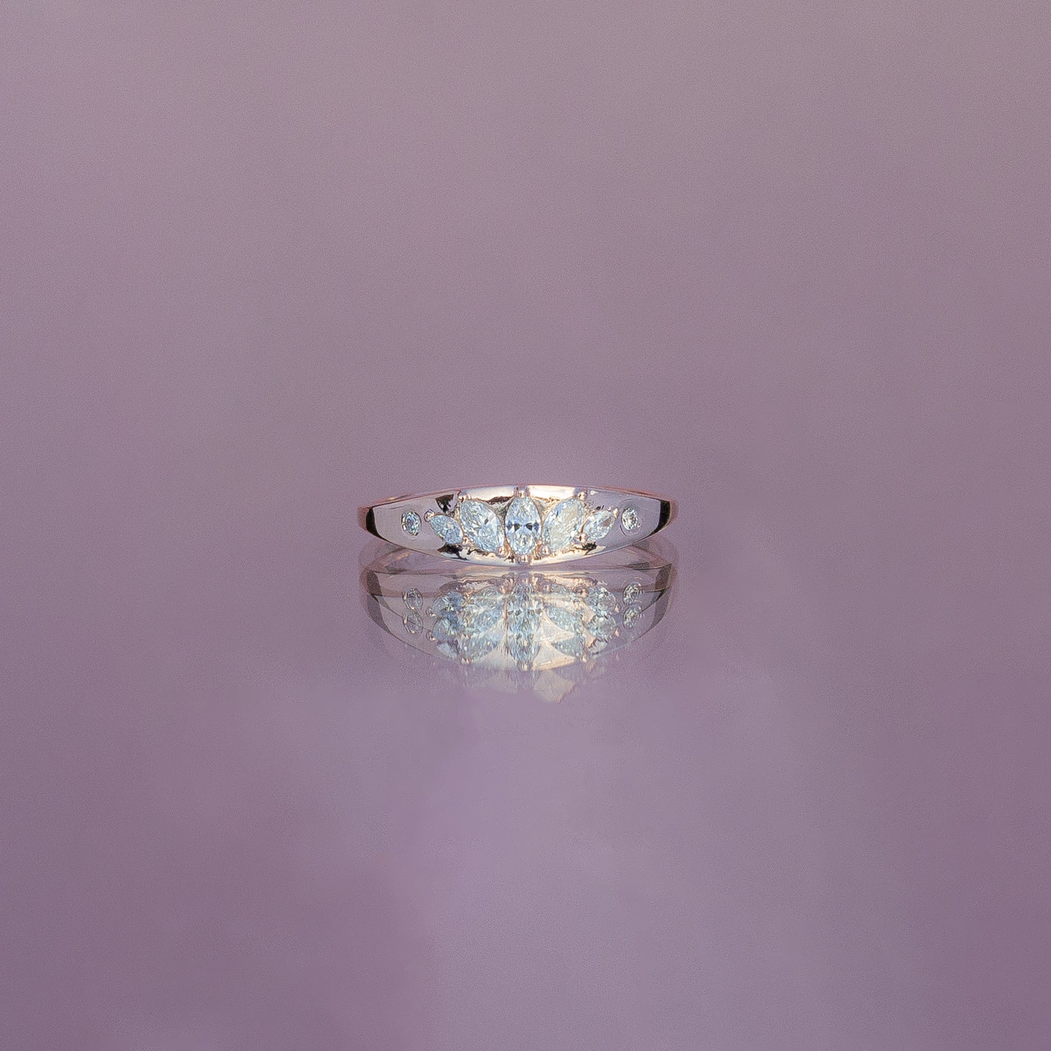diamond signet ring 14k rose gold
