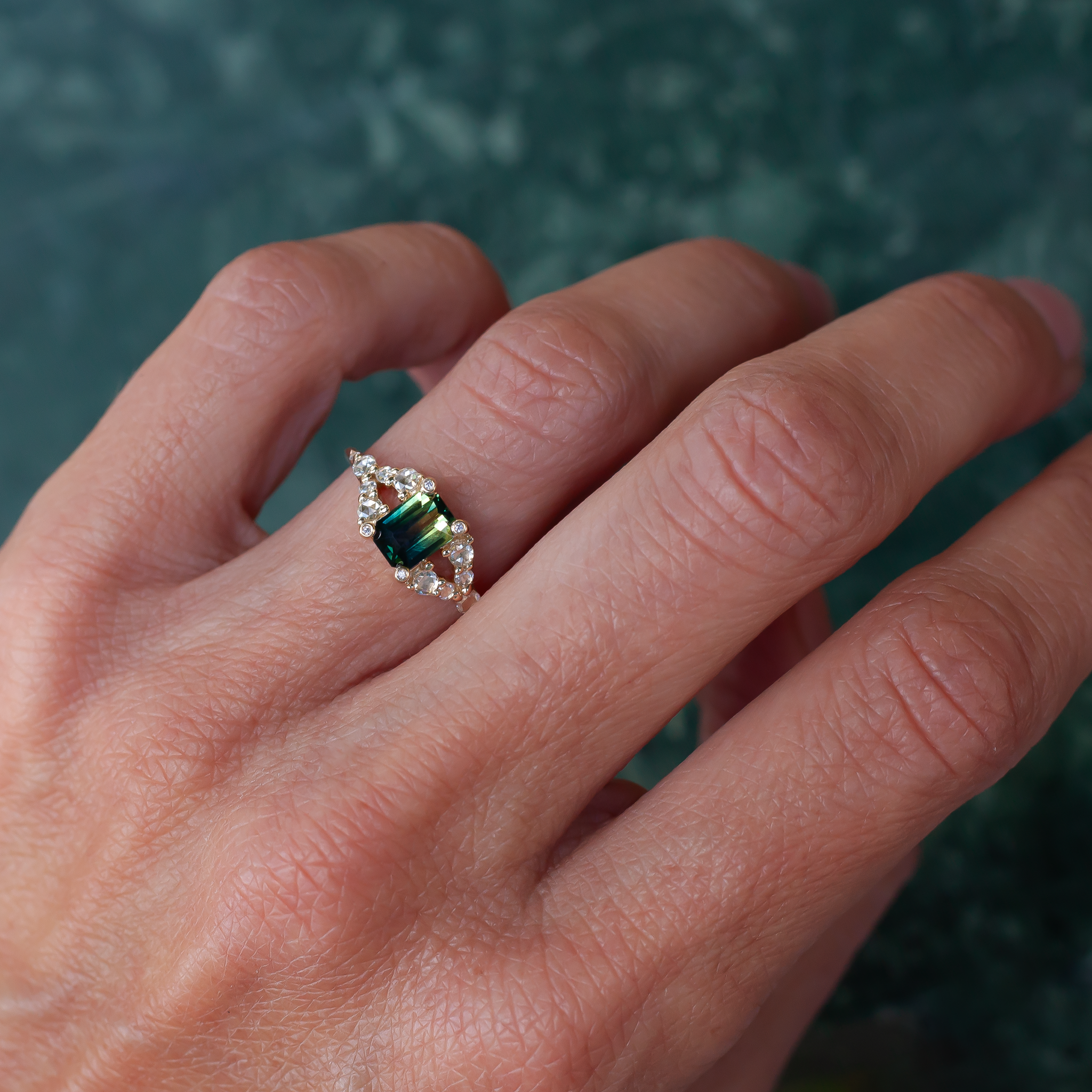 emerald sapphire engagement ring