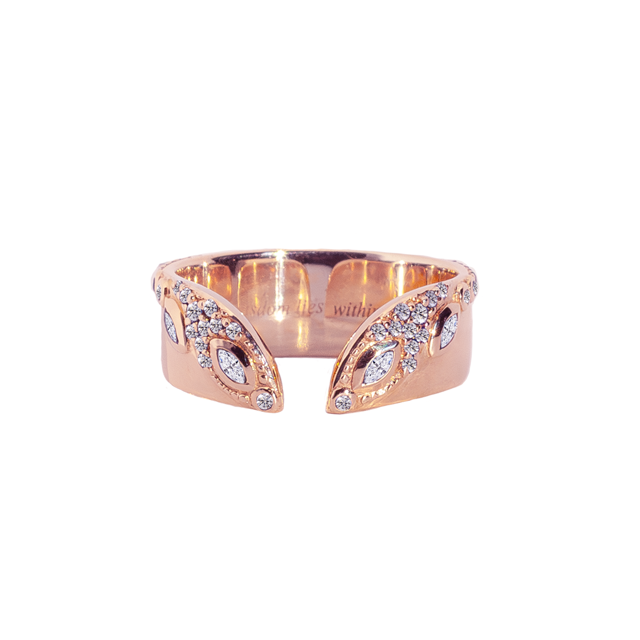 Open cuff wedding band rose gold