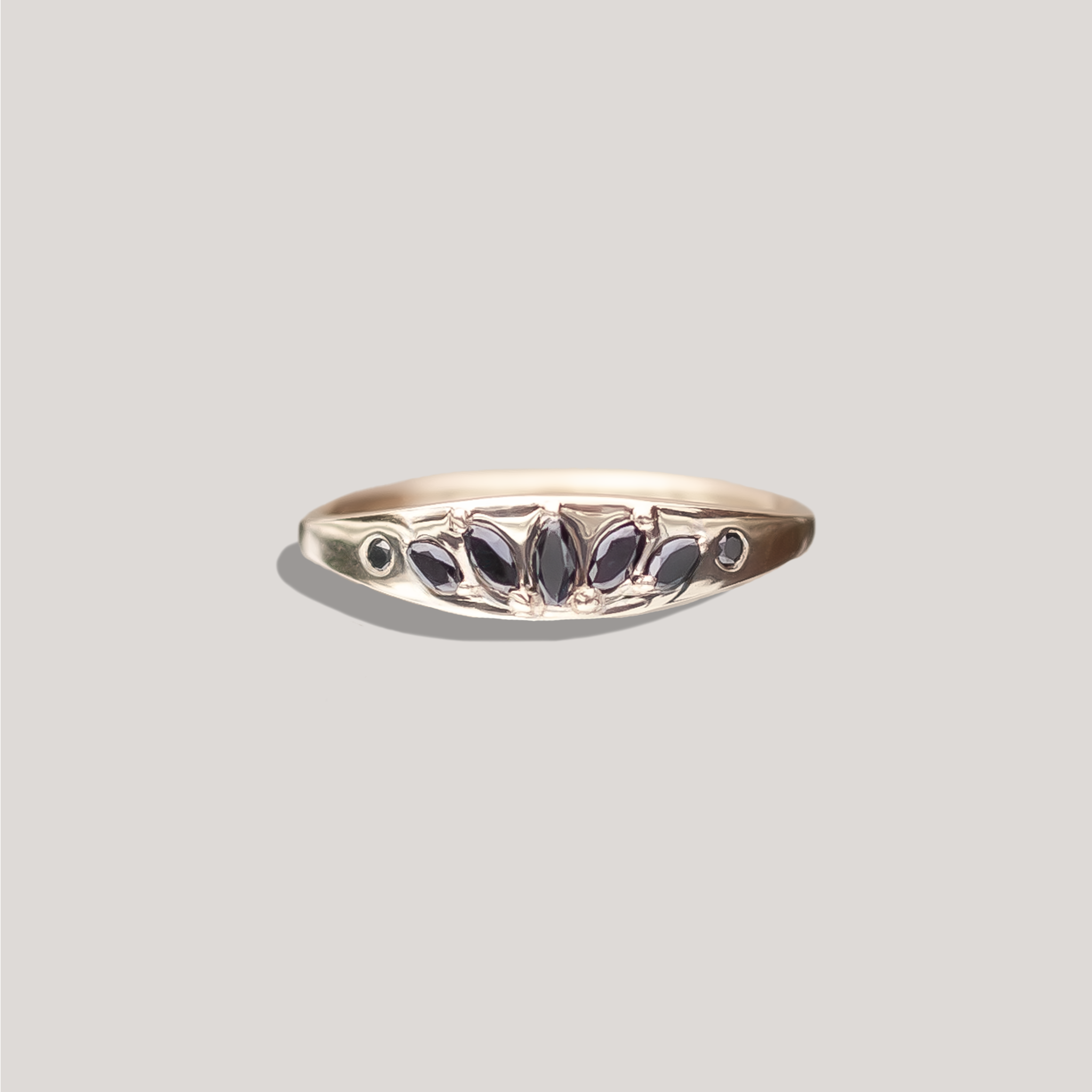 black diamond gold signet ring