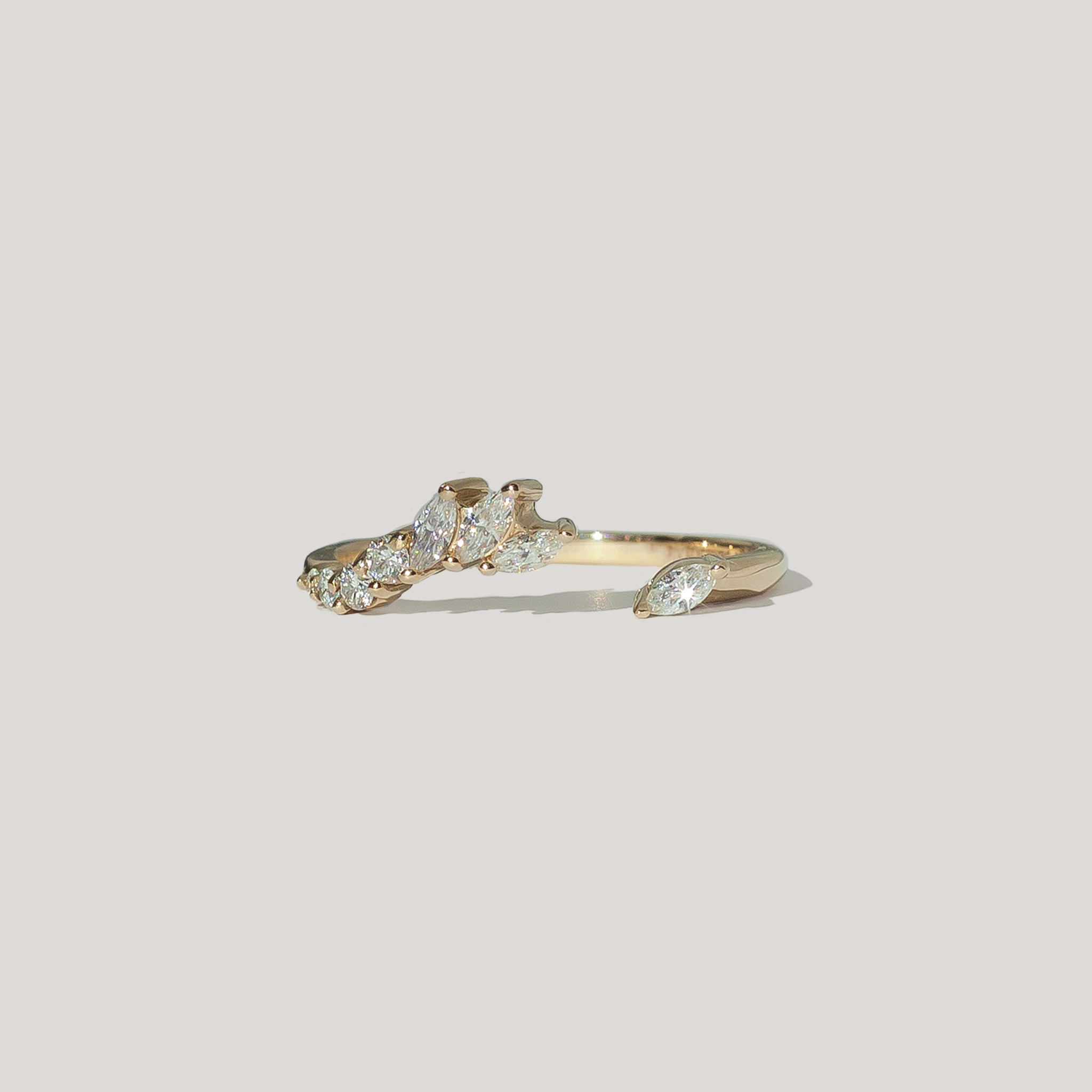 Open diamond wedding band