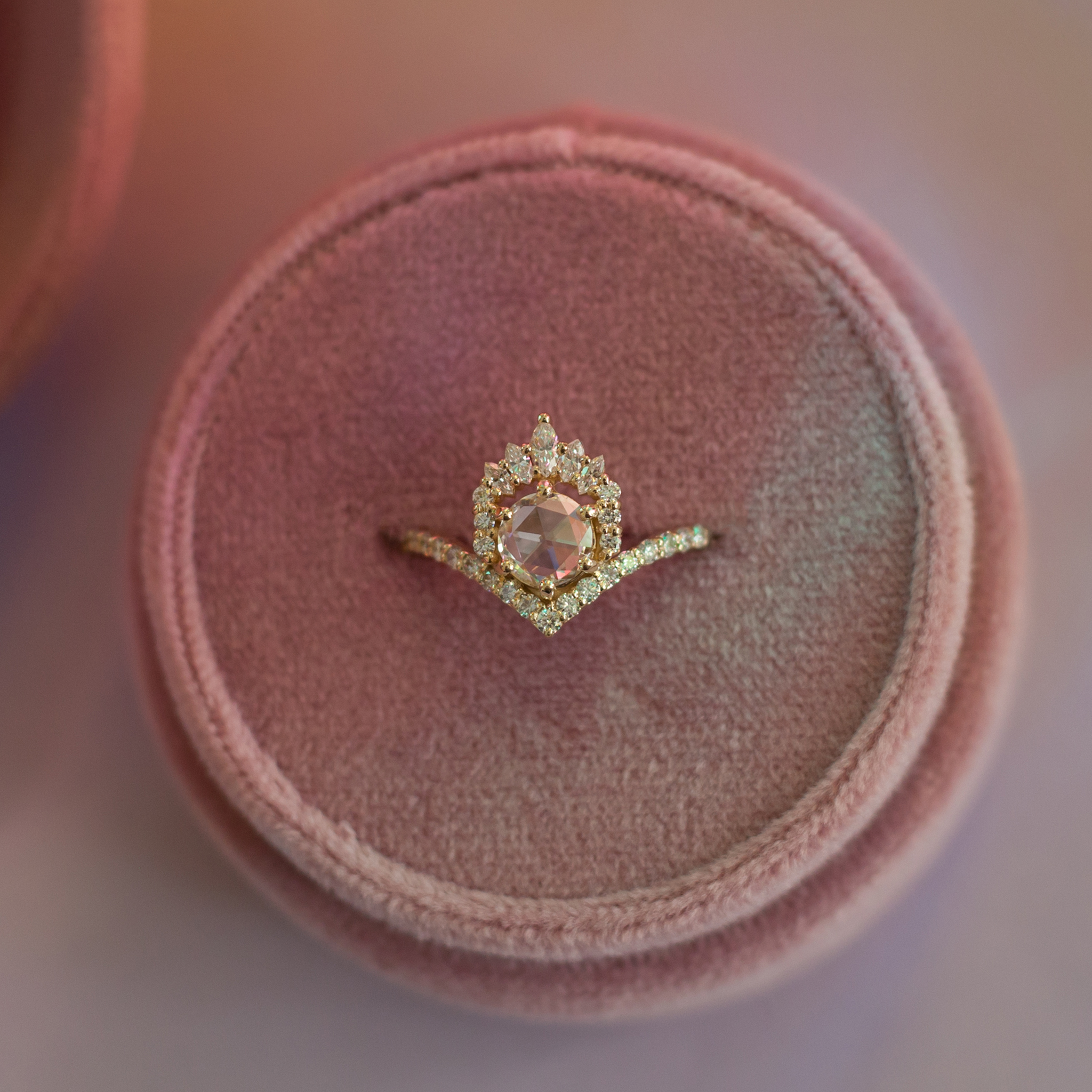 Rose Cut Diamond Ring 14k