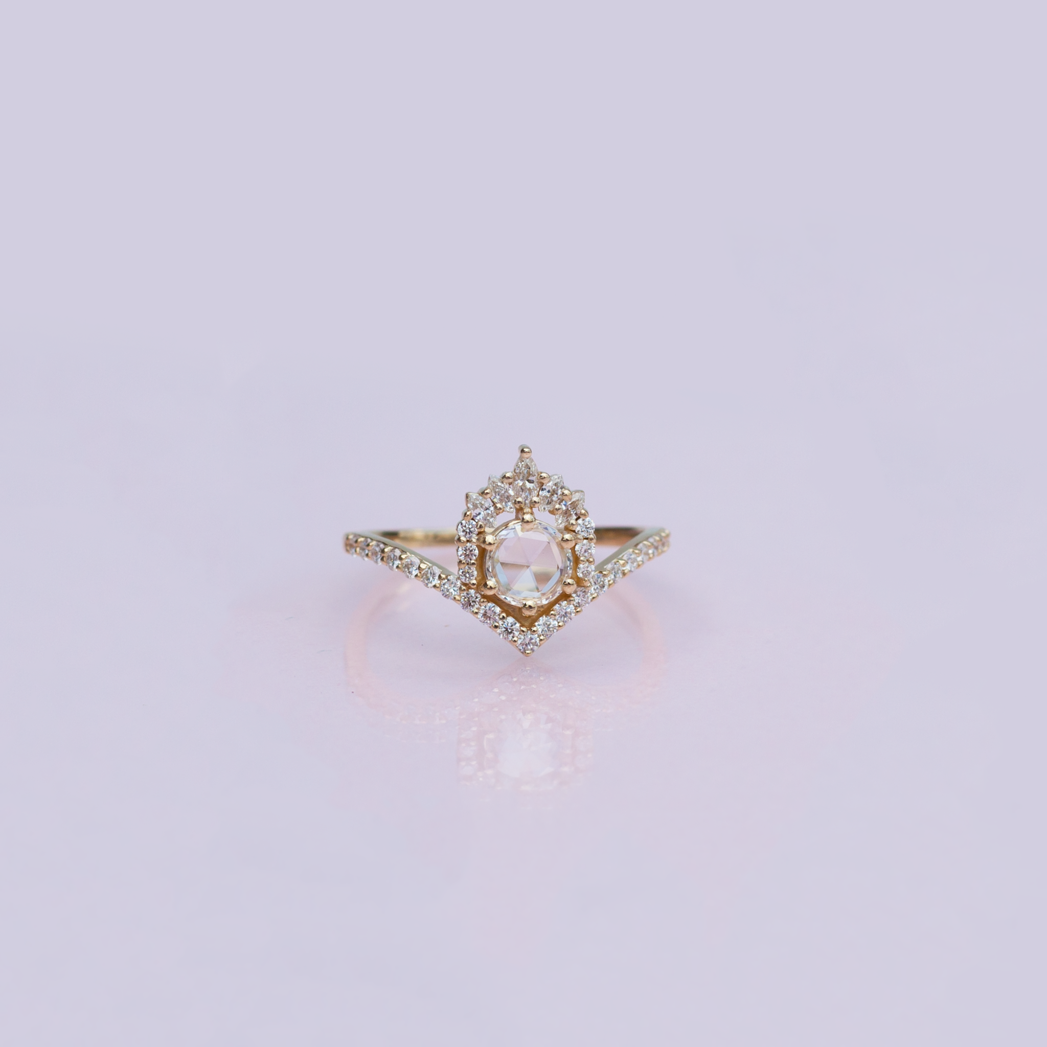 Rose Cut Diamond Ring 14k