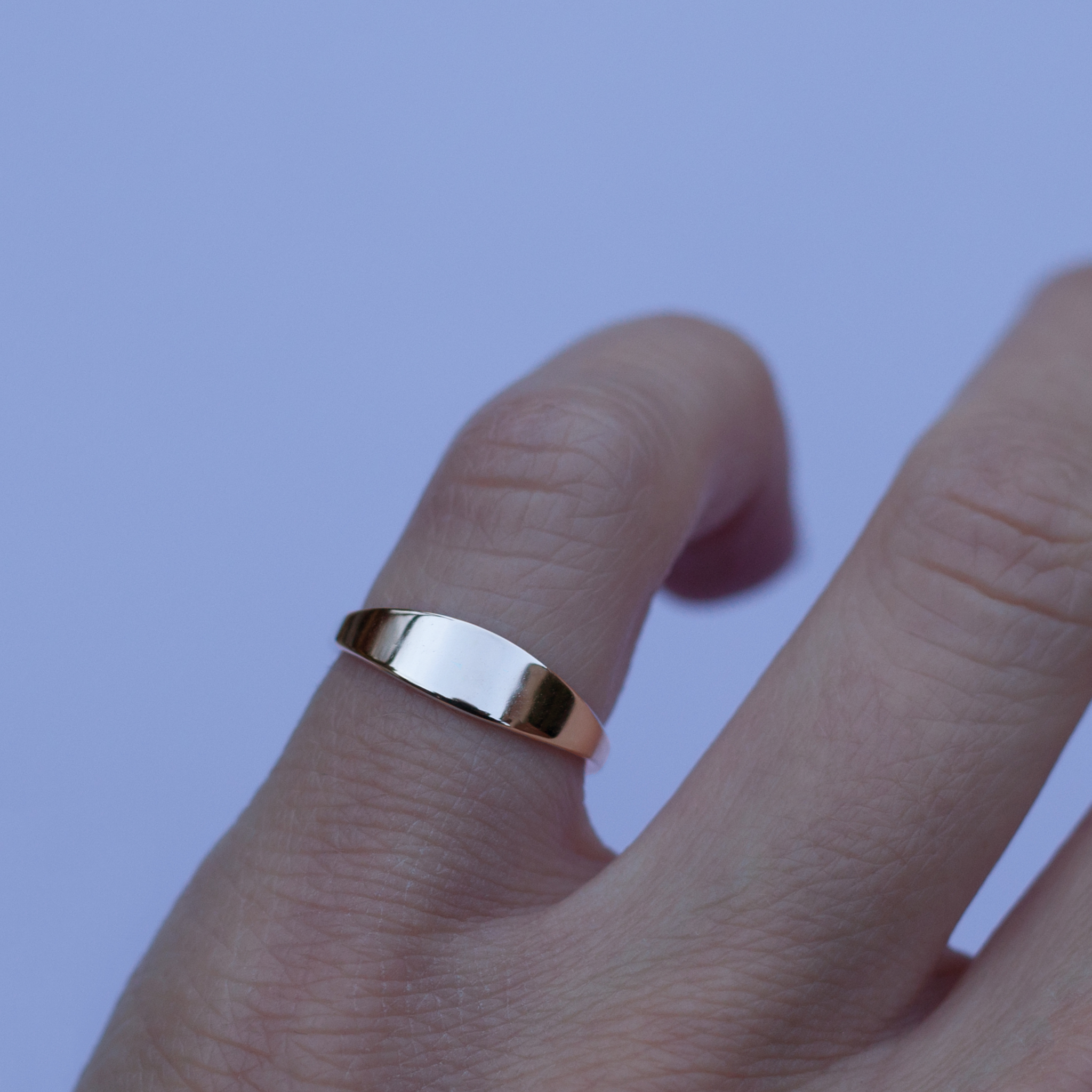 Petite gold signet ring 14k yellow gold