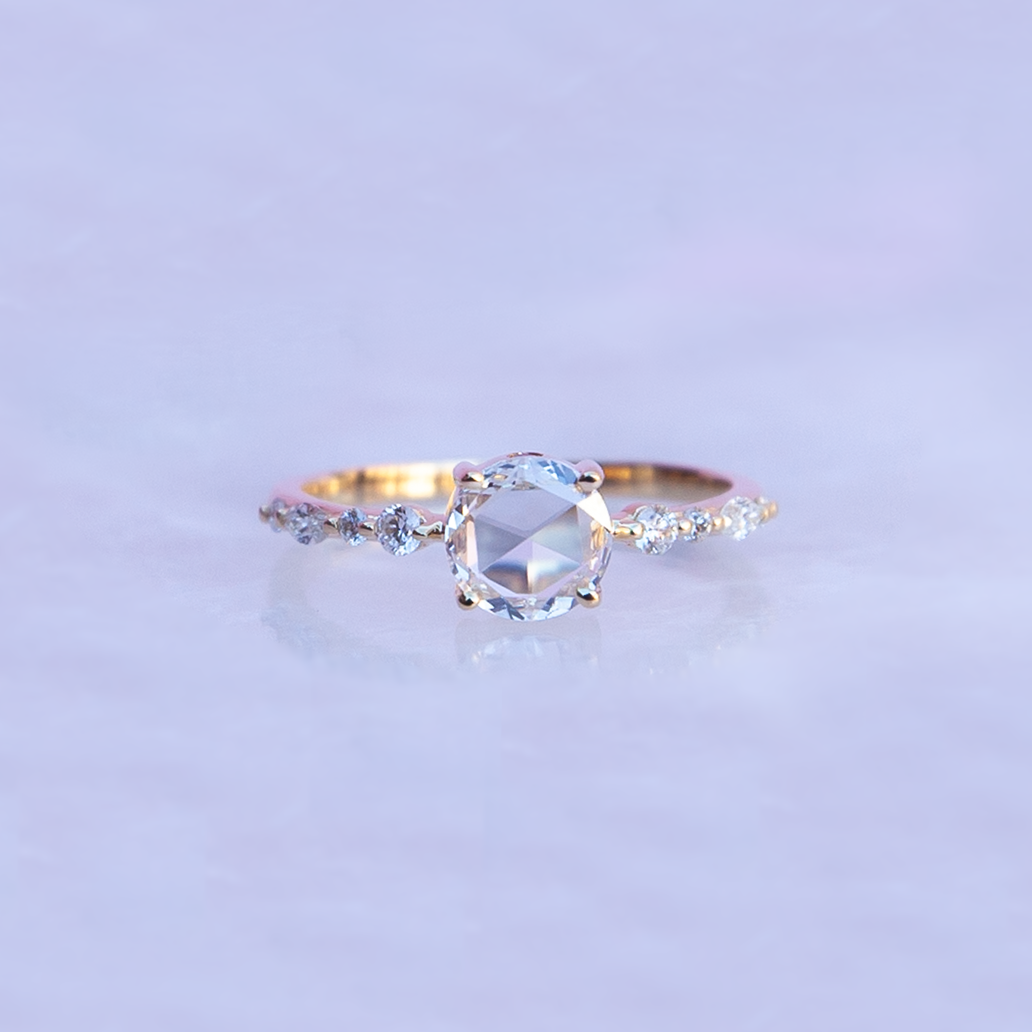 Rose cut diamond ring