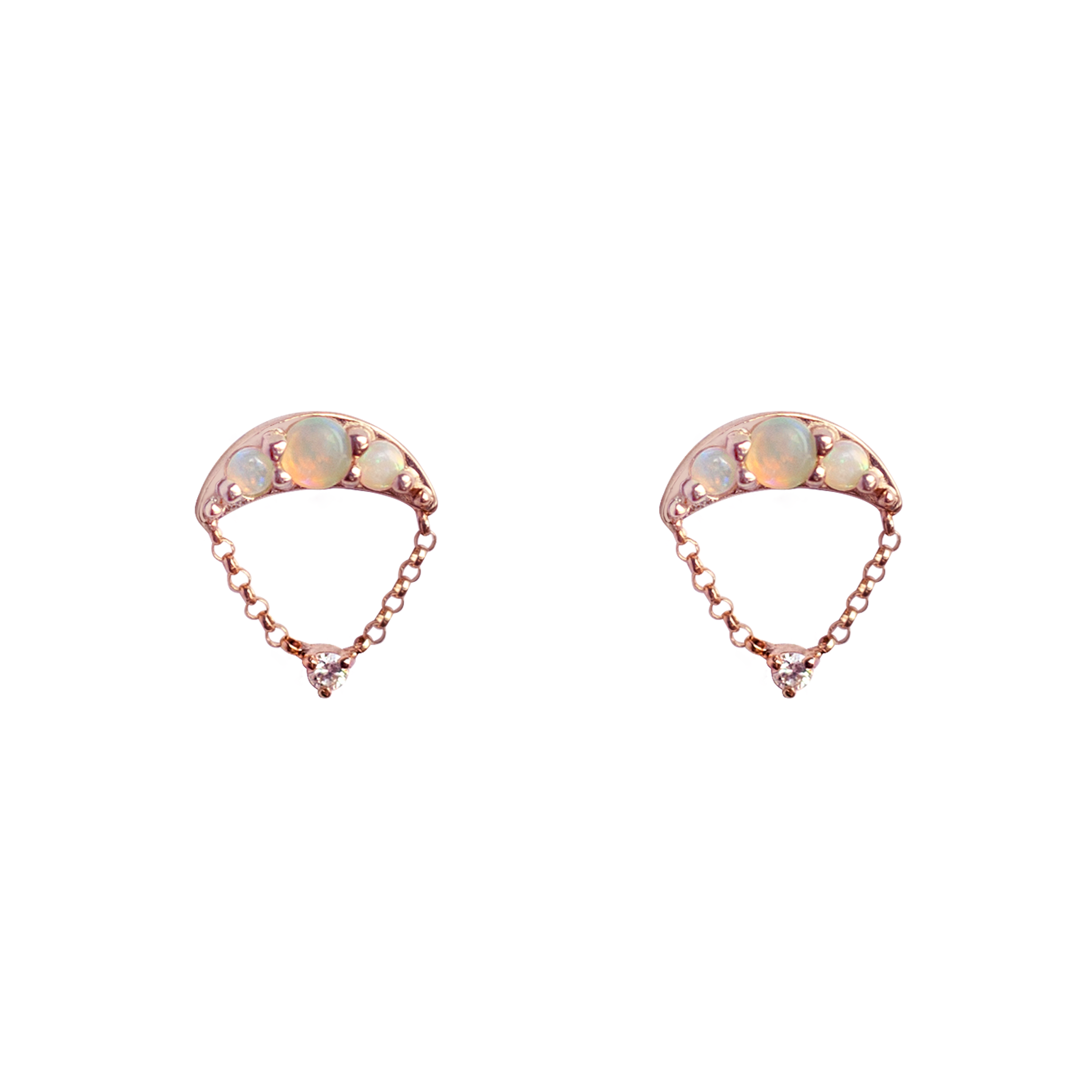 opal earrings in gold