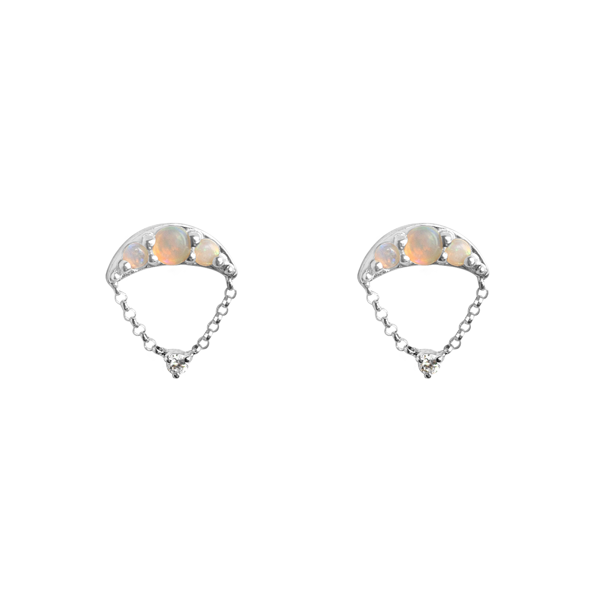 opal earrings in gold