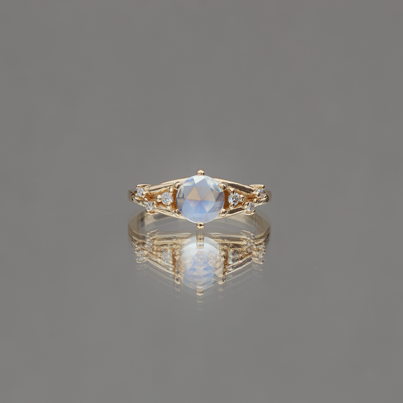 gold moonstone ring