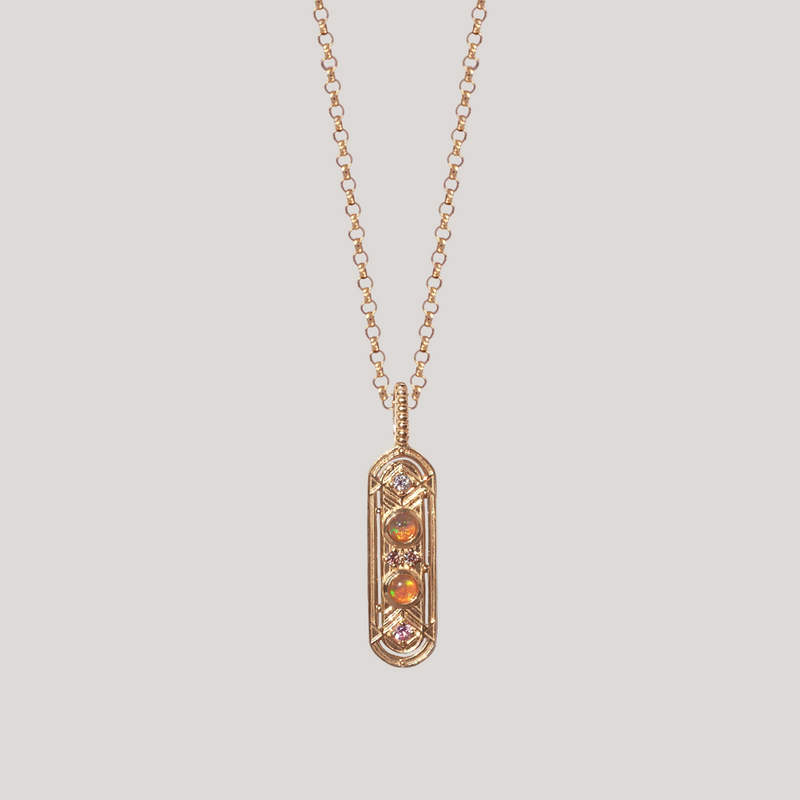 opal and diamond charm