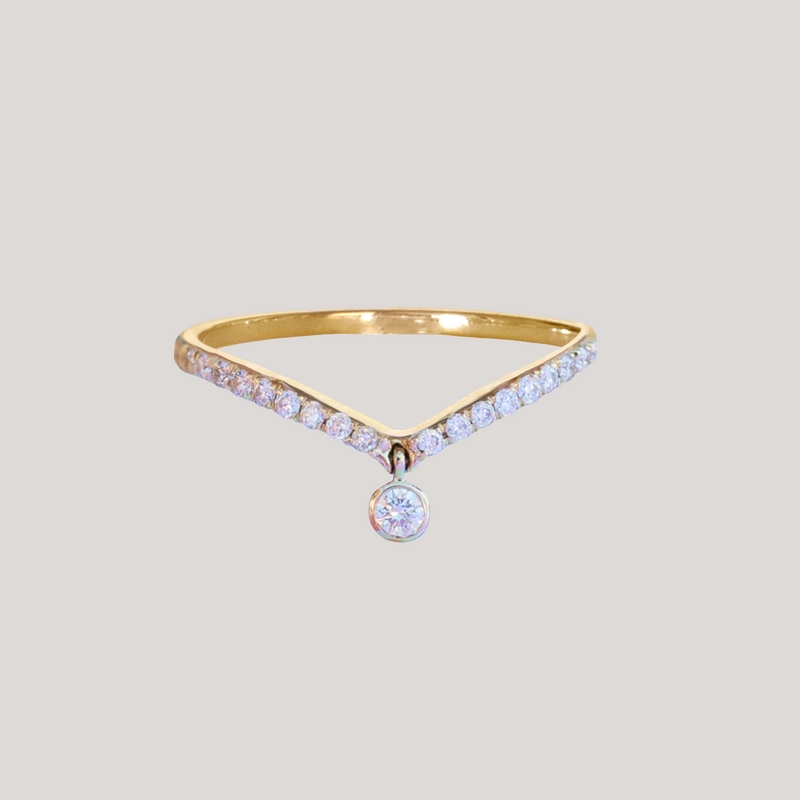 Contour diamond wedding band 14k yellow gold