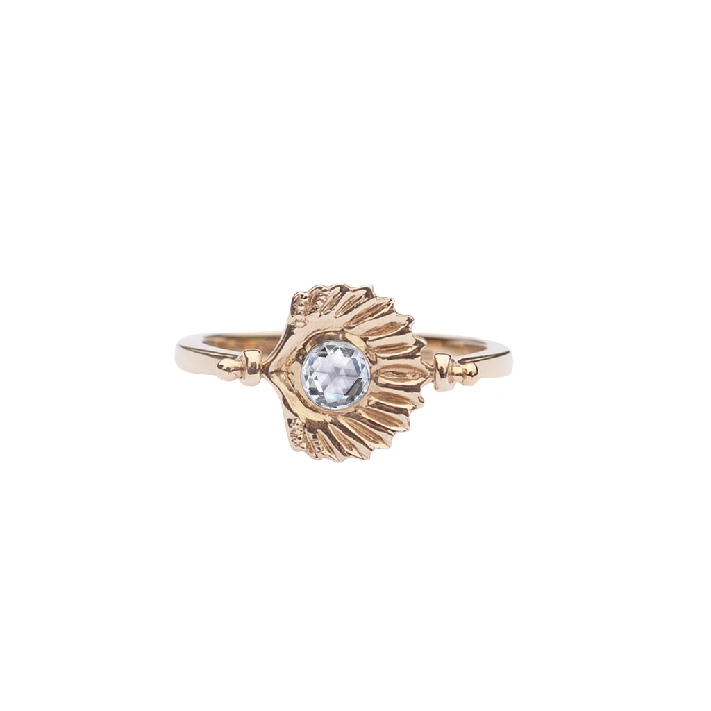 rose cut diamond ring yellow gold