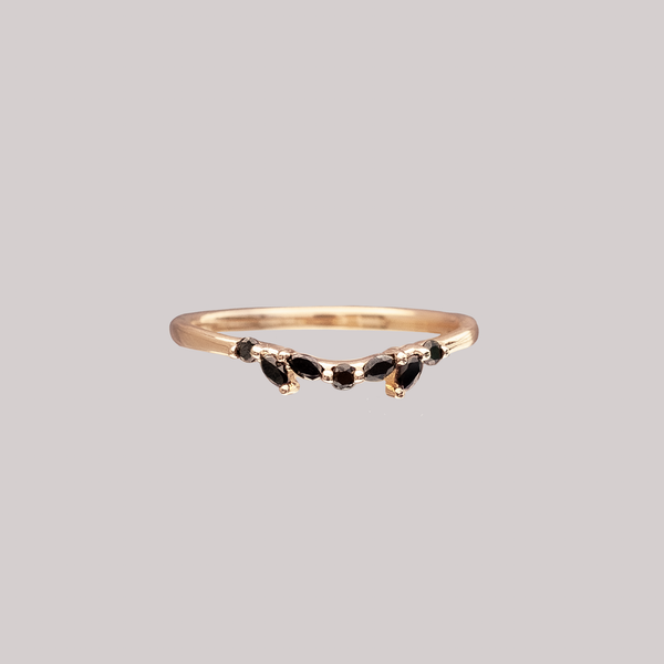 black marquise contour ring