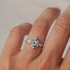 Hexagon diamond engagement ring