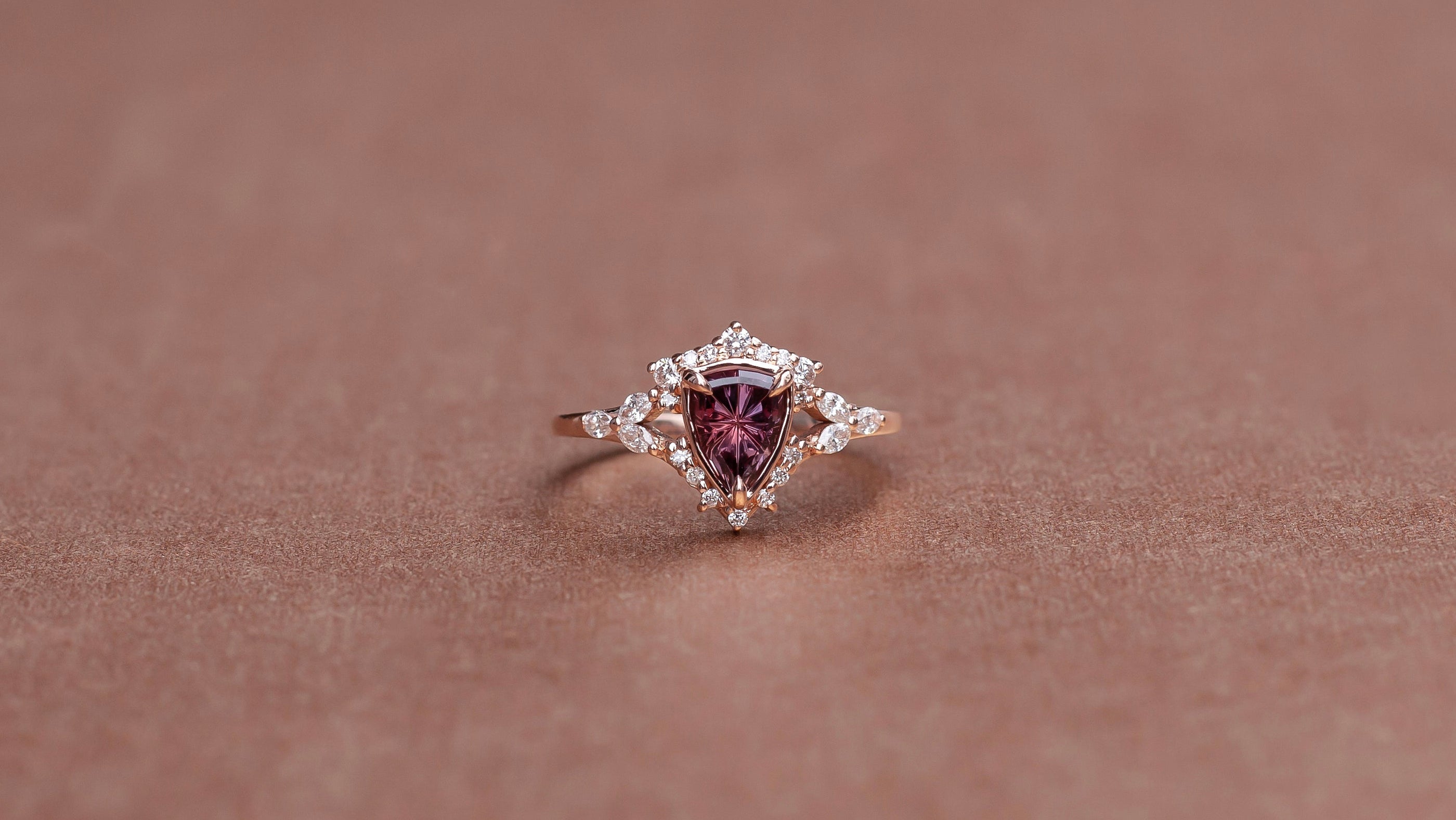 John dyer sapphire engagement ring 14k rose gold