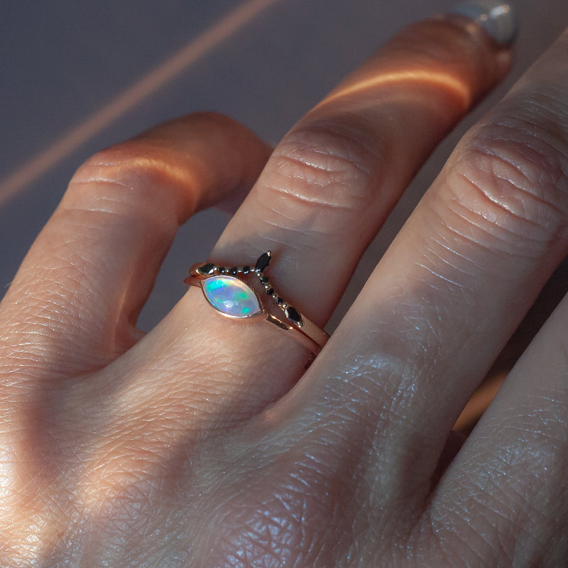 black diamond marquise ring 14k gold