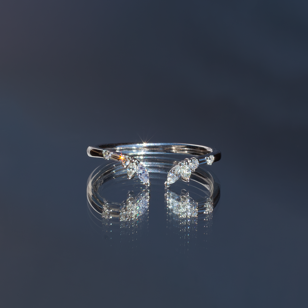 open diamond wedding band