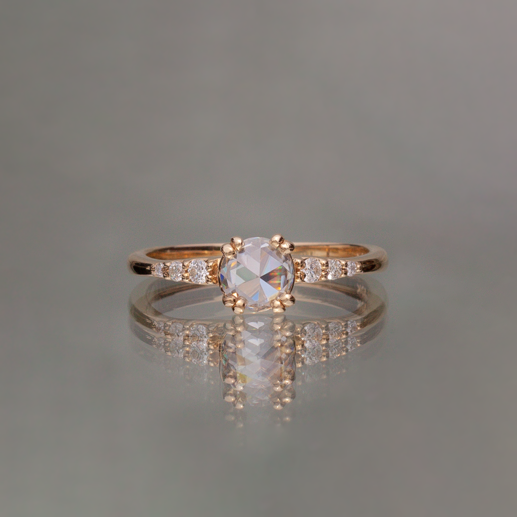 round rose cut diamond ring