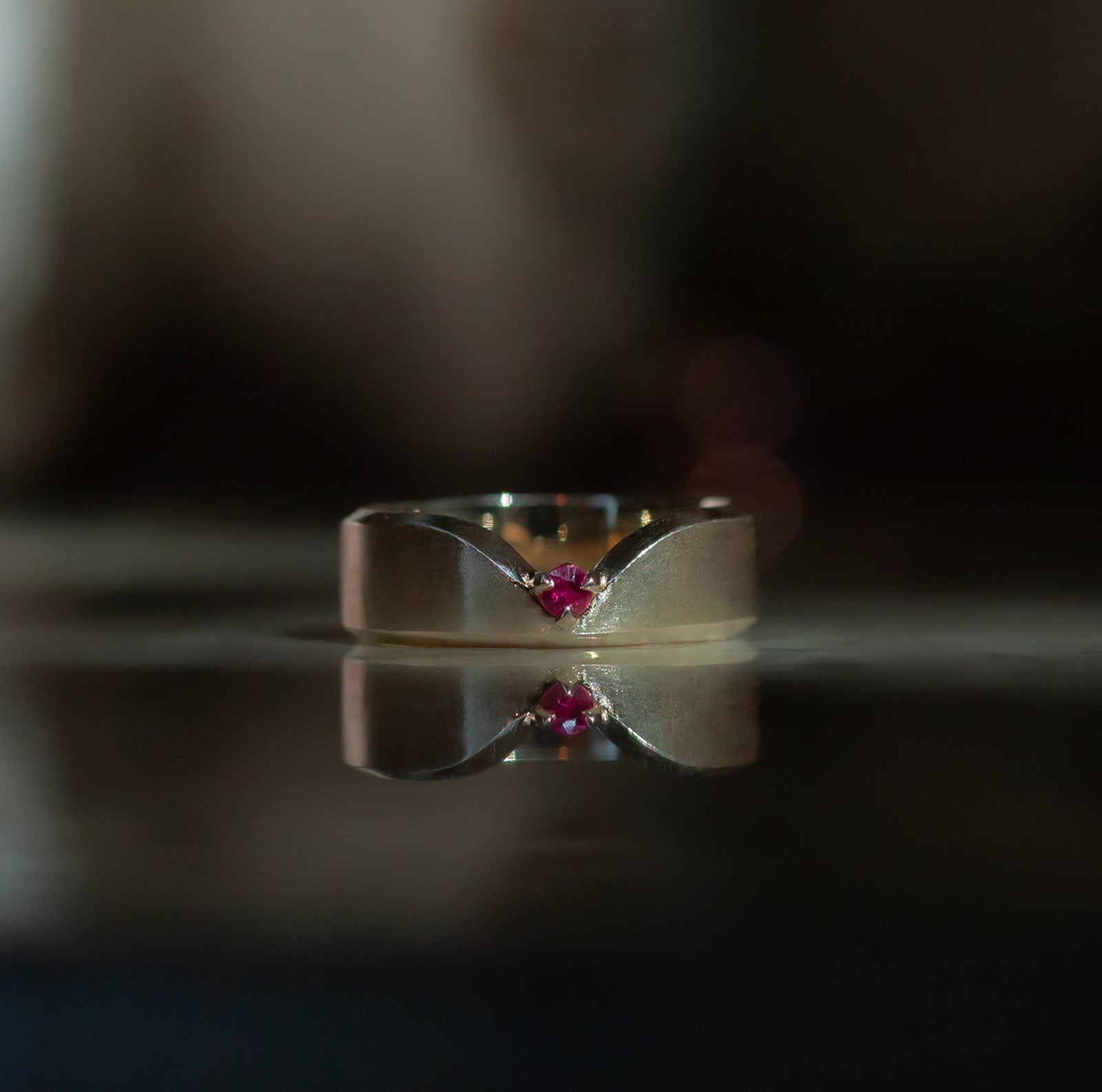 Ruby wedding band 14k