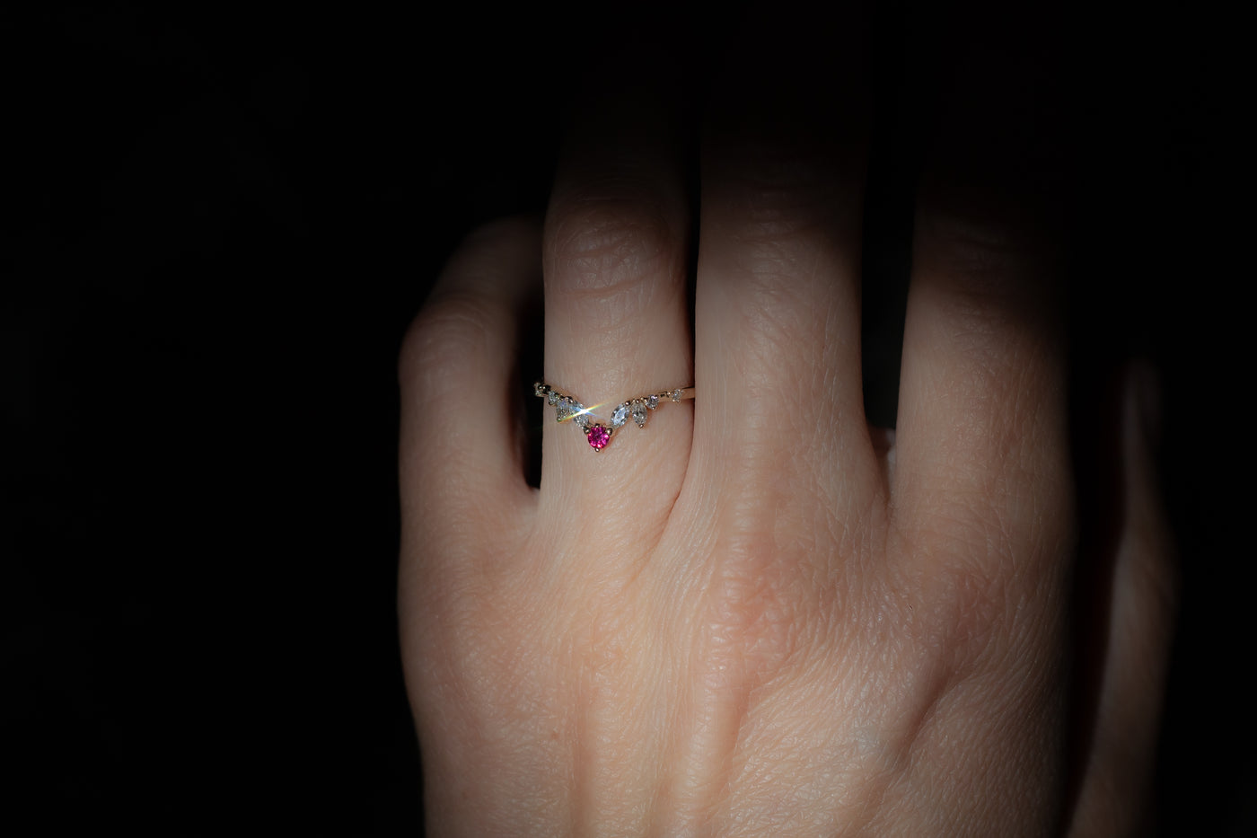 Ruby wedding band 14k