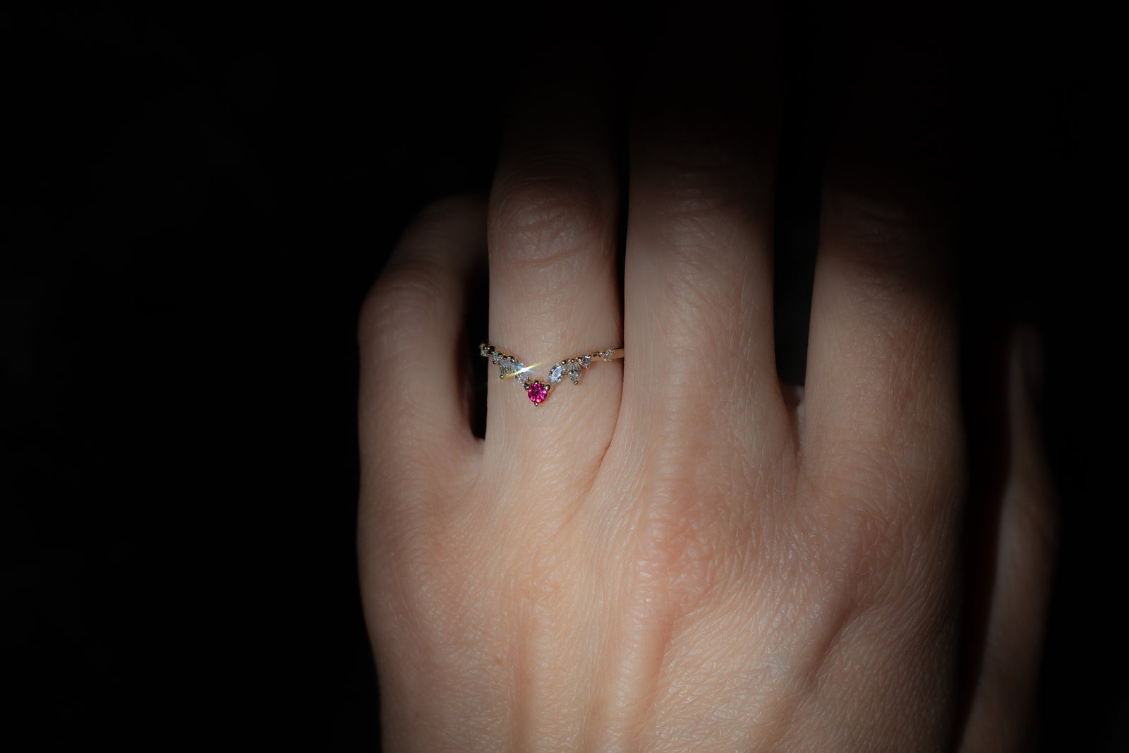 Ruby wedding band 14k