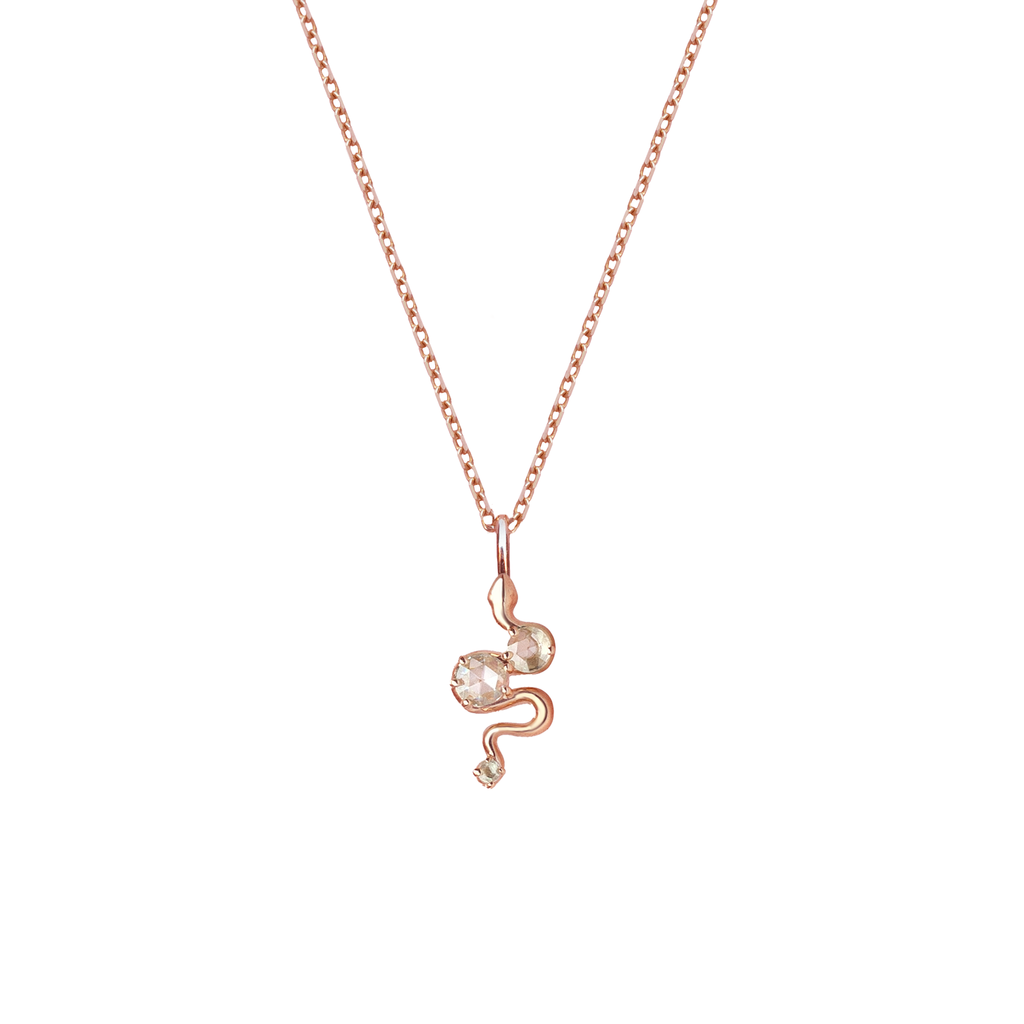 rose gold snake charm