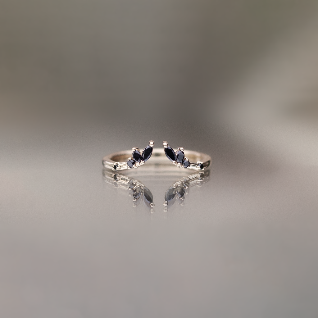 open diamond wedding band