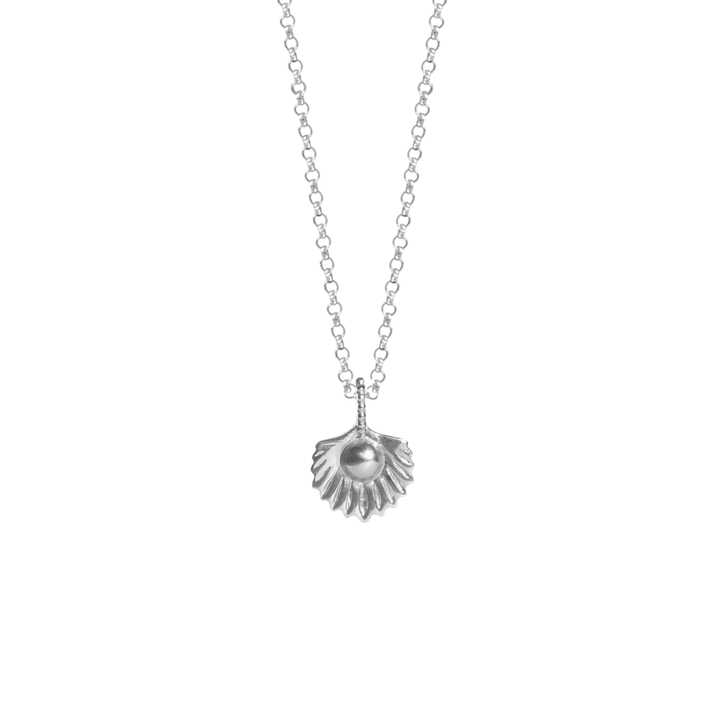 white gold shell charm