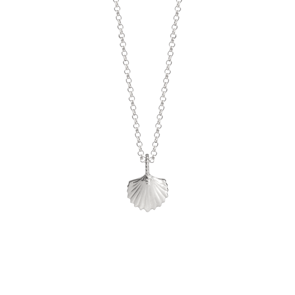 white gold shell charm