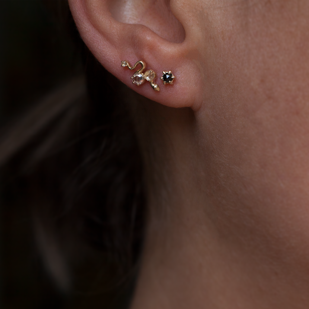 diamond serpent earrings