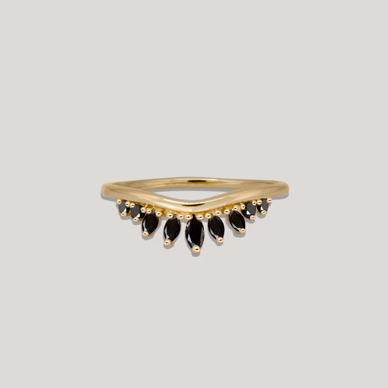 black diamond contour wedding ring