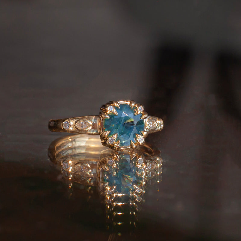 ATLAS — Teal Sapphire and Diamond Ring