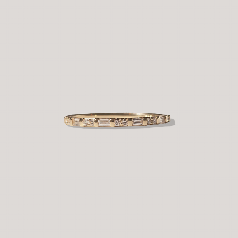 baguette and round stackable wedding ring