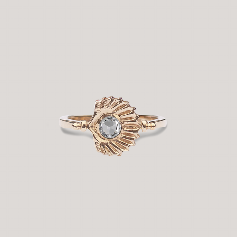 gold shell ring 14k
