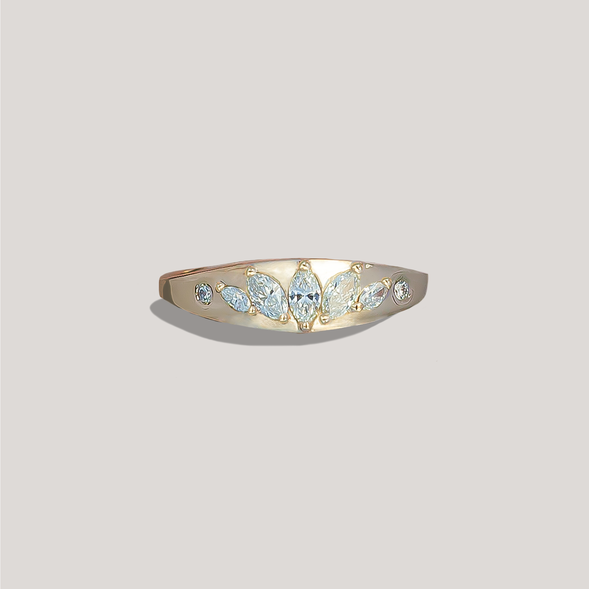 diamond signet ring 14k