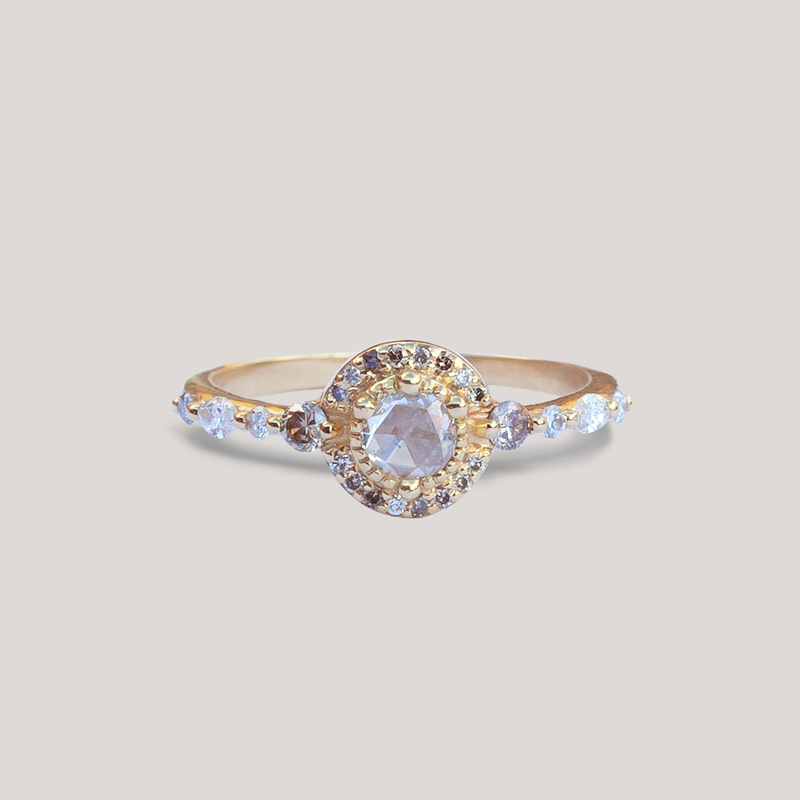 Rose cut diamond ring