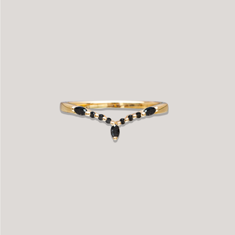black diamond marquise ring 14k gold