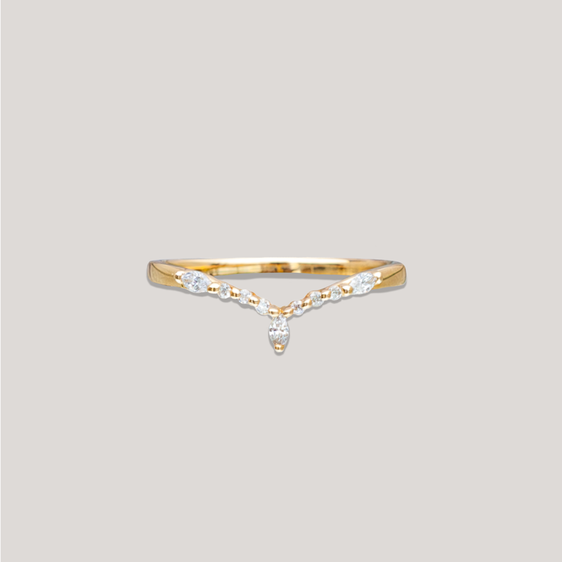 diamond contour wedding ring 14k