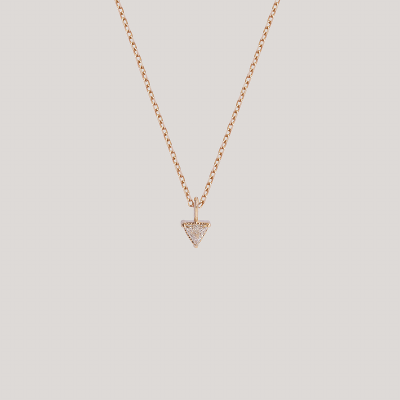 triangle diamond 10k gold charm