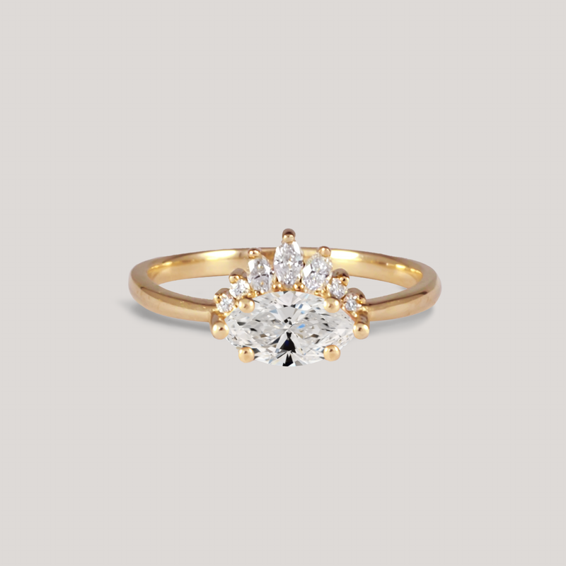 Marquise cut diamond ring