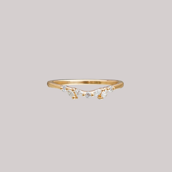 diamond contour wedding band