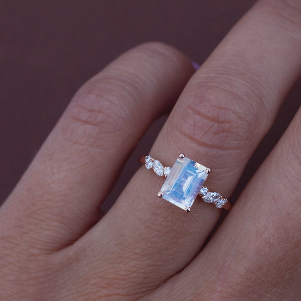 moonstone diamond ring