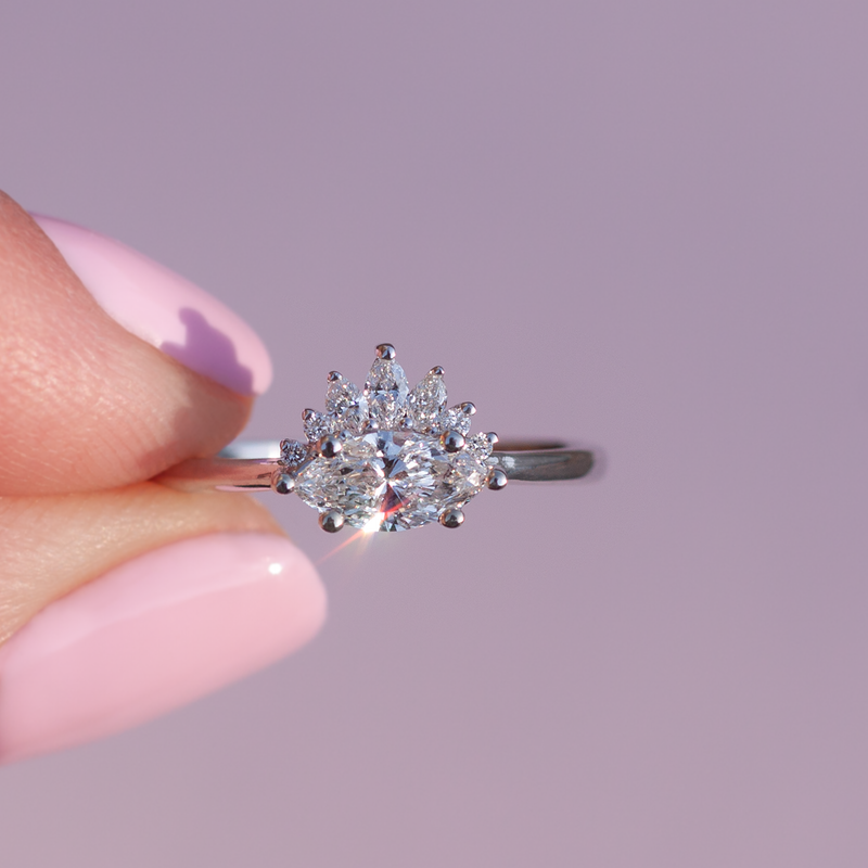 Marquise cut diamond ring