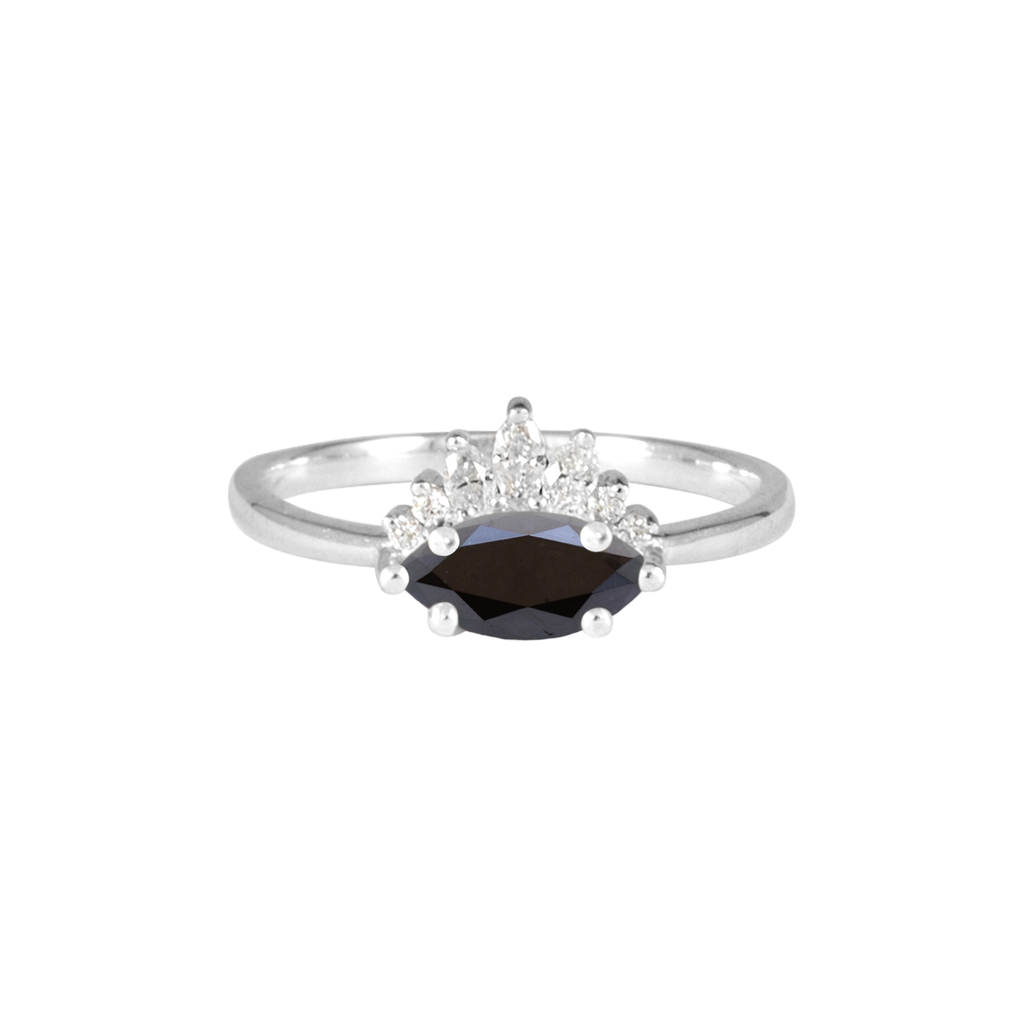 black engagement ring white gold