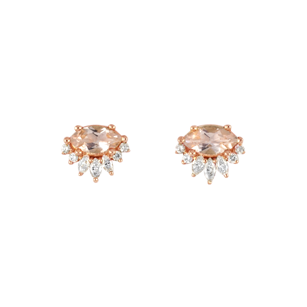 morganite diamond earrings