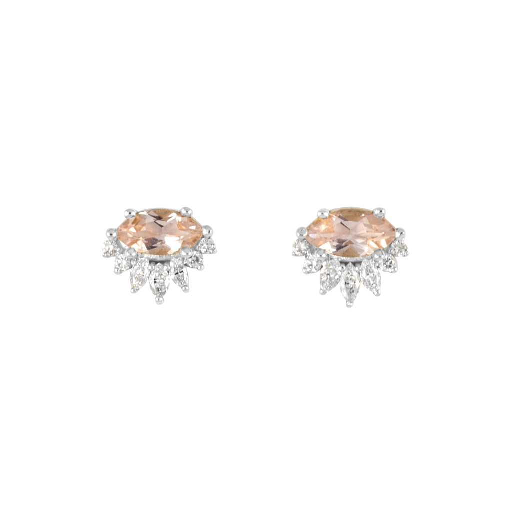 morganite diamond earrings