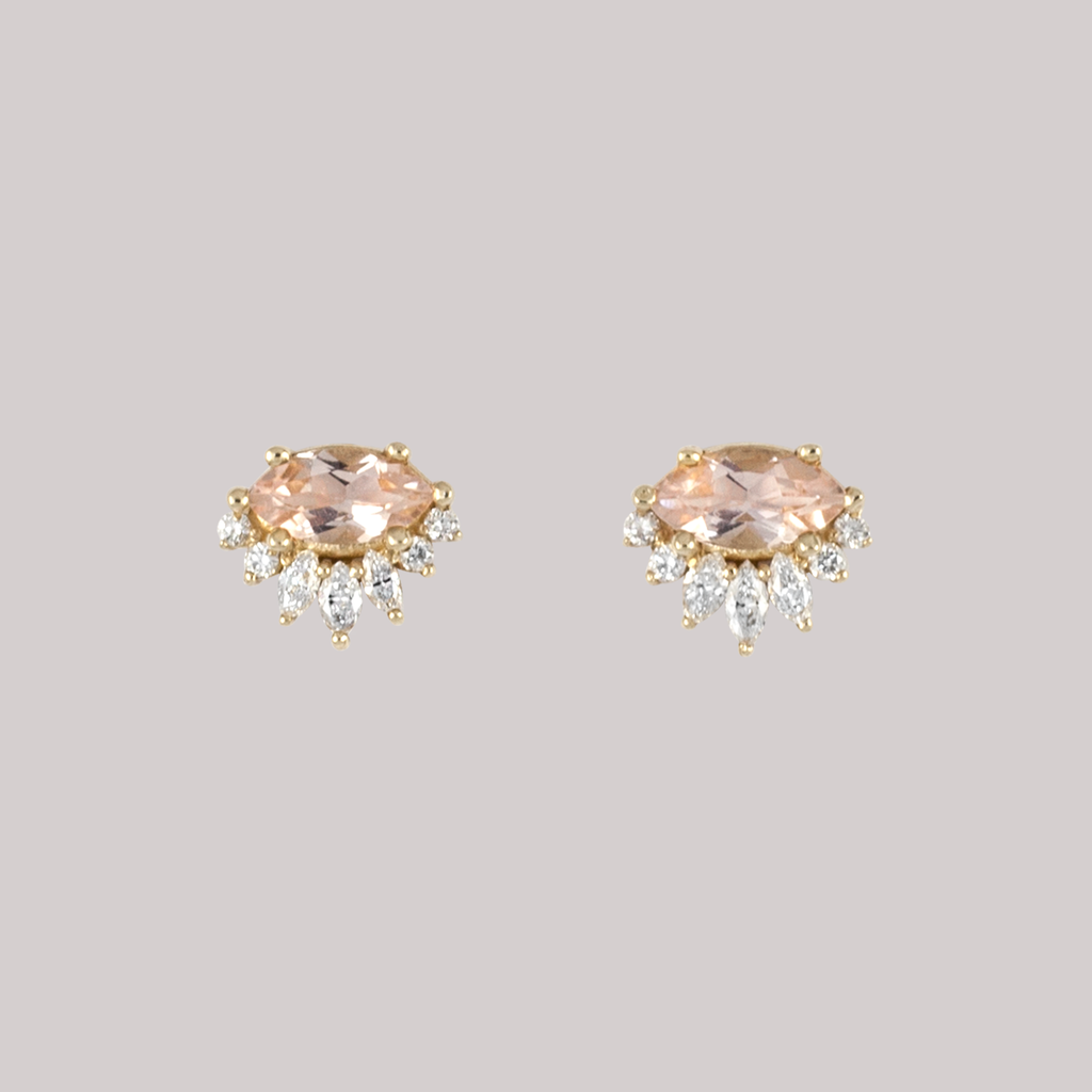 morganite diamond earrings